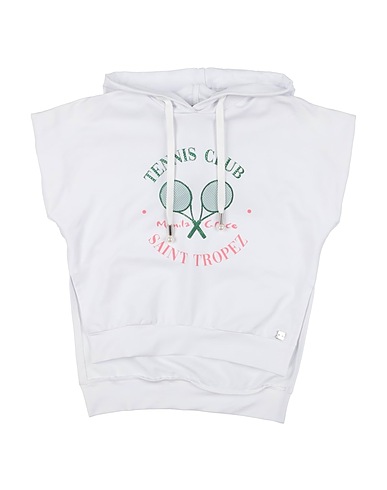 MANILA GRACE Hooded track jacket  White 95% Cotton, 5% Elastane