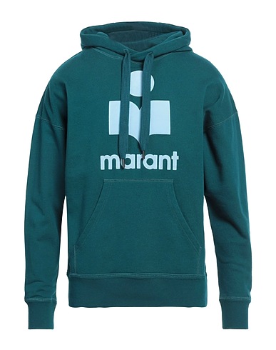 MARANT ÉTOILE Hooded track jacket  Deep teal 88% Cotton, 12% Polyester