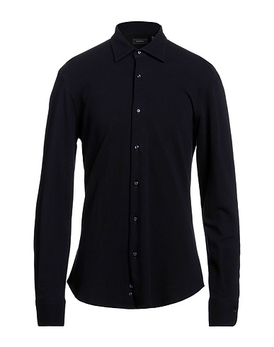 ROSSOPURO Solid colour shirt Midnight blue 100% Cotton