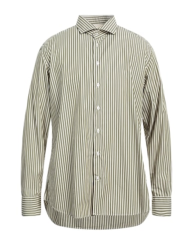 BASTONCINO Camicia a righe Verde militare 100% Cotone