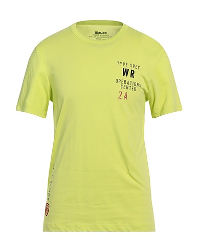 BLAUER. T-shirt Verde lime 100% Cotone