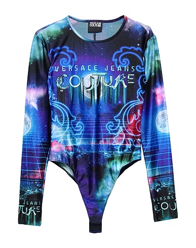 VERSACE JEANS COUTURE TOPWEAR Bright blue 80% Polyester, 20% Elastane