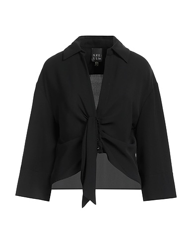 SPELL by ACCESS FASHION Hemden und Blusen einfarbig Schwarz Polyester