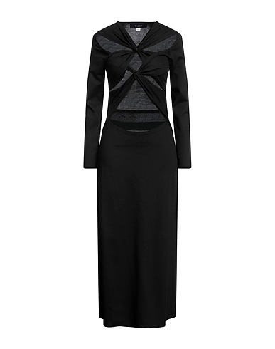 SID NEIGUM Vestito lungo Nero 77% Viscosa, 18% Poliammide, 5% Elastan