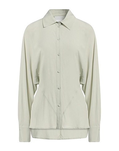 ERIKA CAVALLINI Solid color shirts & blouses Light green 65% Acetate, 35% Silk