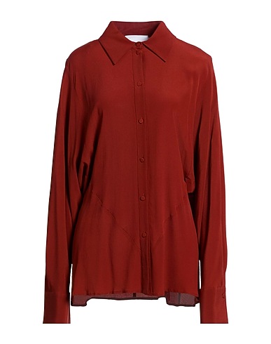 ERIKA CAVALLINI Solid colour shirts & blouses MARRONE 65% Acetate, 35% Silk