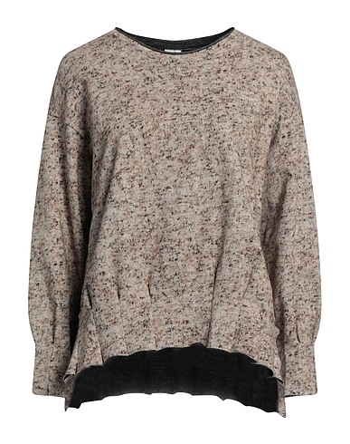 EUROPEAN CULTURE Sweatshirt Beige 95% Cotton, 5% Elastane