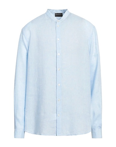 EMPORIO ARMANI リネンシャツ ライトブルー リネン 100%