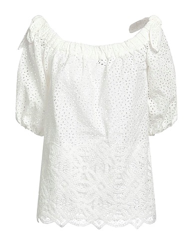 ANNA MOLINARI Schulterfreies Top Weiß 100% Baumwolle, Polyester
