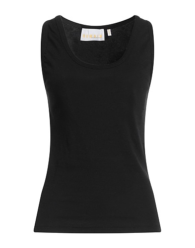 REMAIN BIRGER CHRISTENSEN Tank top Black 95% Organic cotton, 5% Elastane