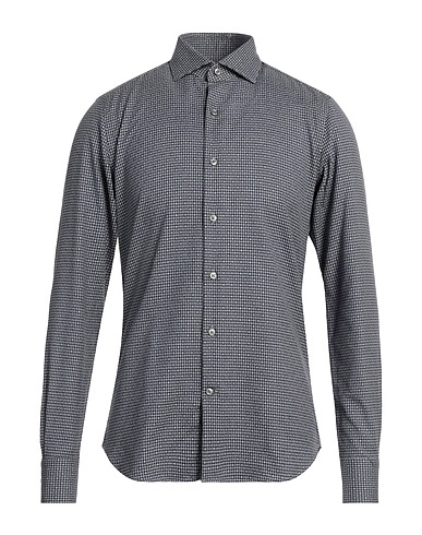 SARTORIA CAMPO Napoli Kariertes Hemd Nachtblau 100% Baumwolle
