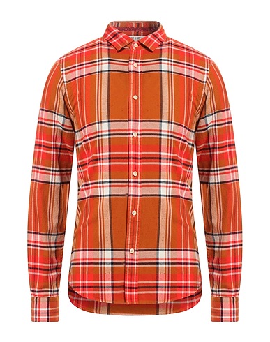 SCOTCH & SODA Checked shirt Orange 99% Cotton, 1% Polyester