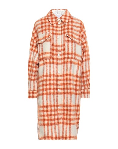 ERIKA CAVALLINI Checked shirt Rust 40% Wool, 23% Synthetic fibers, 13% Alpaca wool, 13% Mohair wool, 11% Virgin Wool