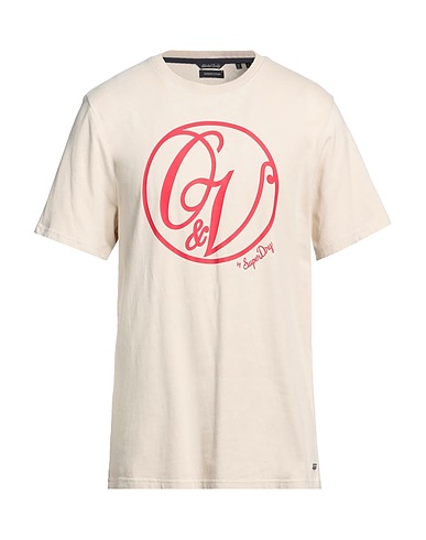 SUPERDRY T-shirt Beige 100% Cotton