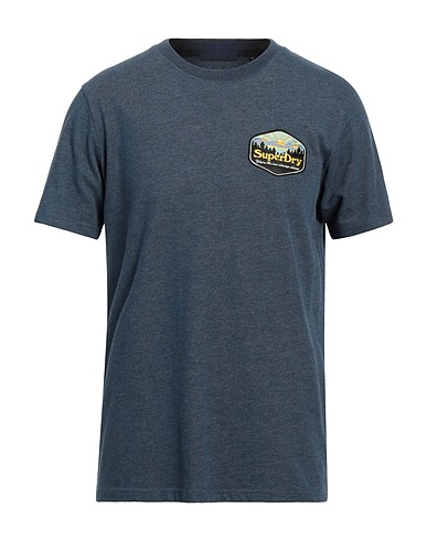 SUPERDRY T-shirt Slate blue 65% Cotton, 35% Polyester