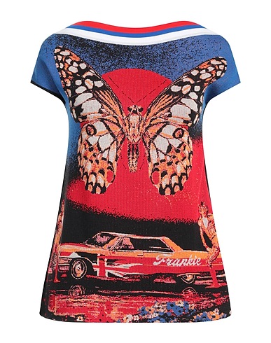 FRANKIE MORELLO Top Navy blue 68% Viscose, 30% Polyamide, 1% Textile fibres, 1% Polyester