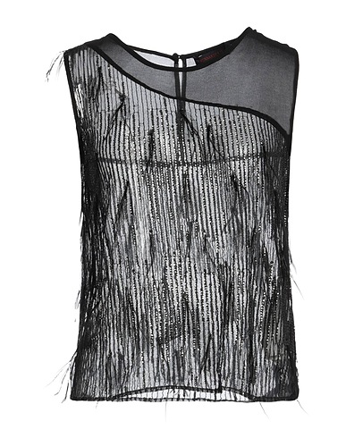 TRUSSARDI JEANS Top 100% Polyester, Plumes d'autruche