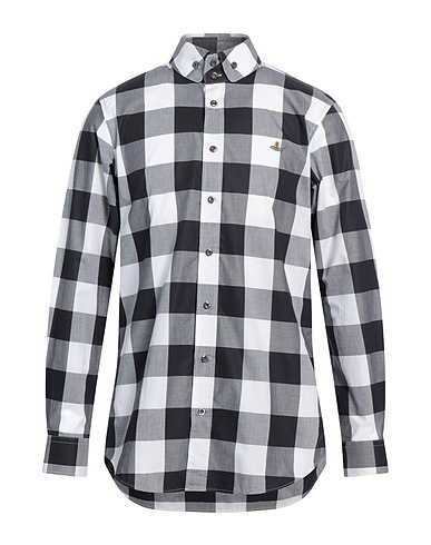 VIVIENNE WESTWOOD Checked shirt Grey 99% Organic cotton, 1% Cotton