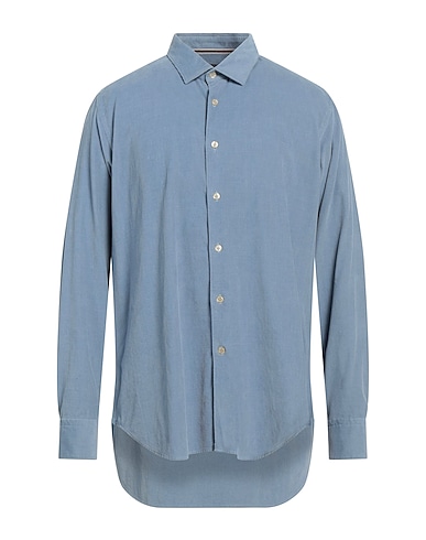 SIVIGLIA WHITE Solid colour shirt Pastel blue 100% Cotton