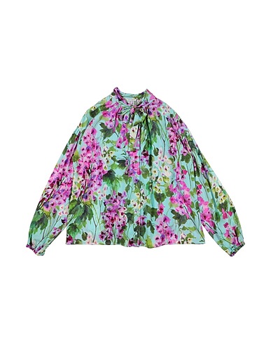 DOLCE&GABBANA Patterned shirts & blouses Sky blue 89% Silk, 11% Elastane