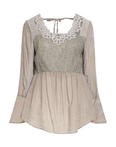 ELISA CAVALETTI by DANIELA DALLAVALLE Top Khaki 100% Cotton, Viscose, Elastane