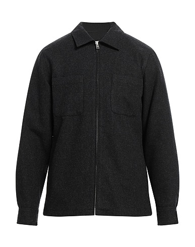 SANDRO Solid colour shirt Charcoal 60% Virgin Wool, 40% Polyester