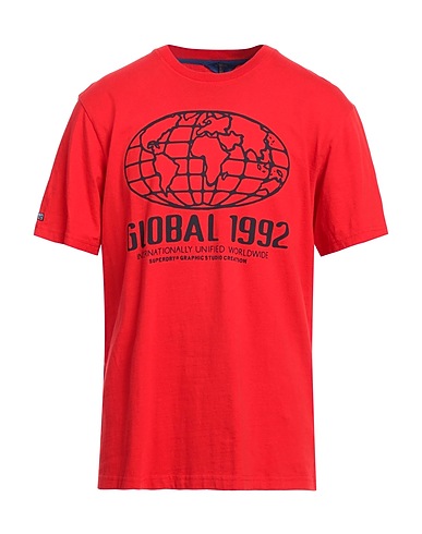 SUPERDRY T-shirt Κόκκινο 100% Βαμβάκι