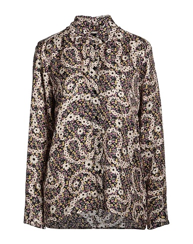 SANDRO Floral shirts & blouses Black 100% Silk, Mother-of-pearl