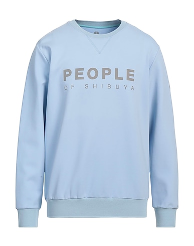 PEOPLE OF SHIBUYA Sweatshirt Sky blue 67% Cotton, 28% Polyamide, 5% Elastane