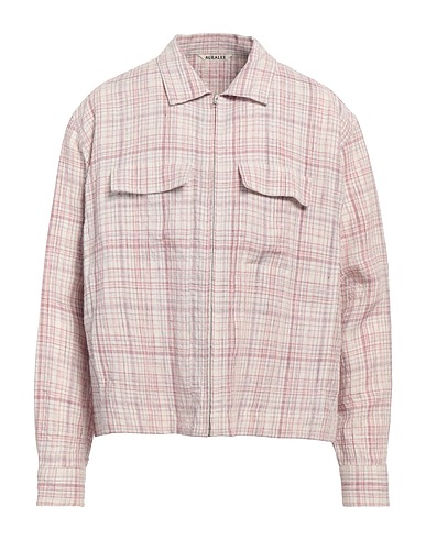 AURALEE チェック柄シャツ モーブ リネン 98% / シルク 2%
