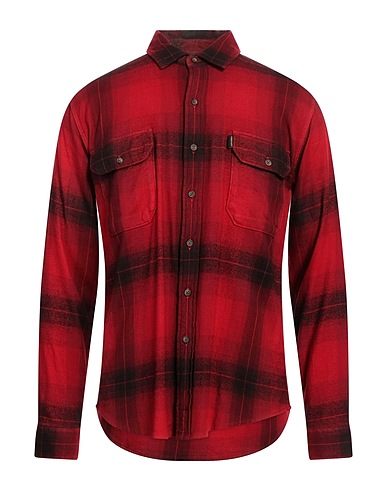SUPERDRY Checked shirt Red 51% Cotton, 49% Viscose
