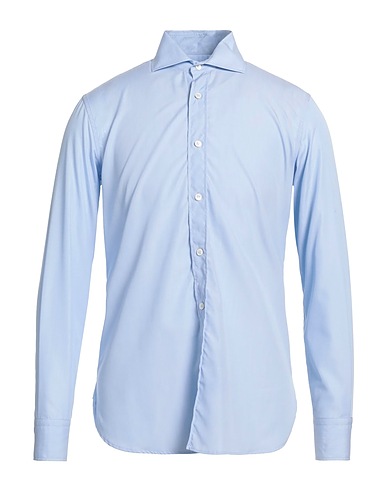AION Solid colour shirt Light blue 100% Cotton