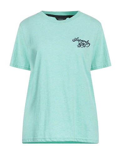 SUPERDRY Basic T-Shirt Light green 60% Cotton, 40% Polyester