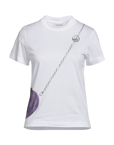LANVIN T-shirt White 100% Cotton, Glass