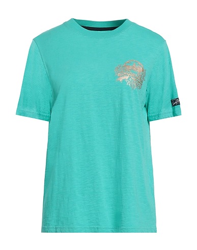 SUPERDRY T-shirt Turquoise 100% Cotton