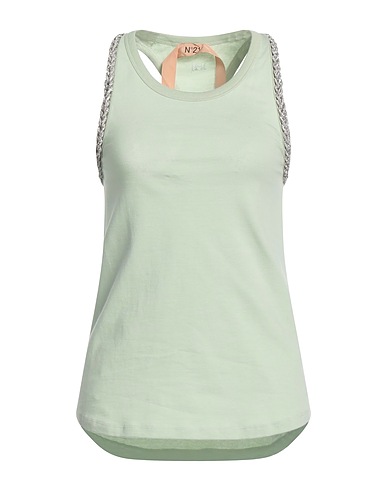 N°21 Tank top Light green 100% Cotton, Glass, Silicone