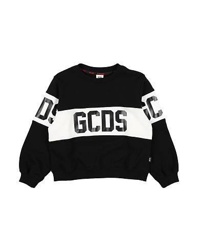 GCDS MINI Felpa Nero 100% Cotone, Elastan