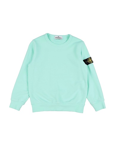 STONE ISLAND JUNIOR Felpa Verde chiaro 100% Cotone