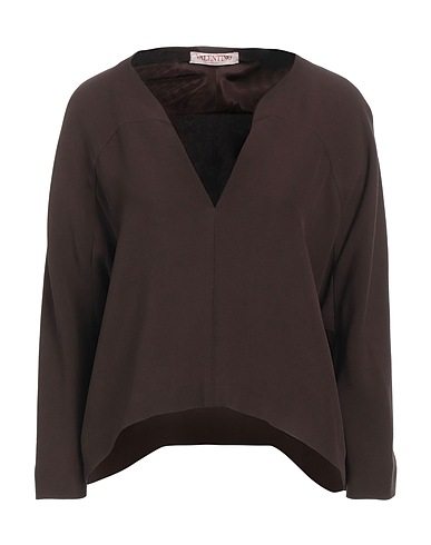 VALENTINO GARAVANI Silk top Dark brown 100% Silk