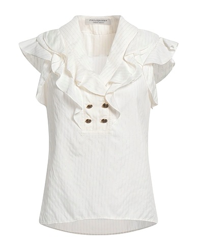 PHILOSOPHY di LORENZO SERAFINI Top White 83% Viscose, 16% Silk, 1% Polyester