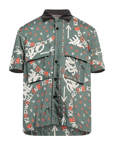 SACAI Patterned shirt Military green 100% Polyester