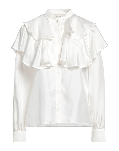 SANDRO Silk shirts & blouses Off white 100% Silk, Mother-of-pearl