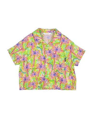 PALM ANGELS Patterned shirt Lime green 100% Cotton