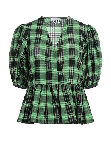 GANNI Top Light green 52% Organic cotton, 40% Recycled polyester, 8% Polyamide