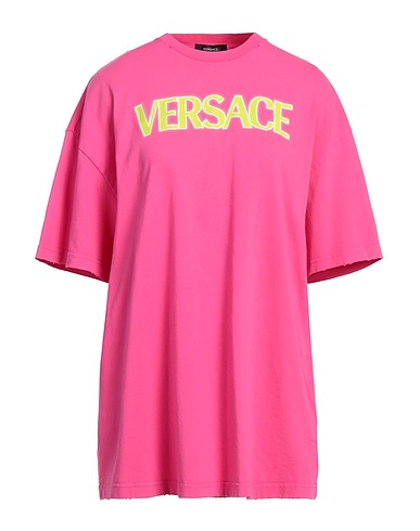 VERSACE T-shirt Fuchsia 100% Cotton, Elastane