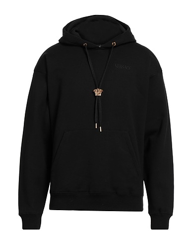 VERSACE Felpa Nero 100% Cotone, Viscosa