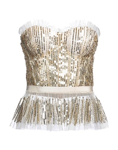 ELISABETTA FRANCHI Top Elfenbein 100% Polyamid, Elastan