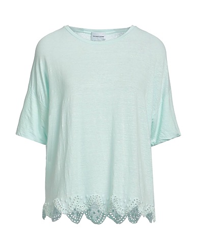 SCAGLIONE T-shirt Sky blue 95% Linen, 5% Lycra®