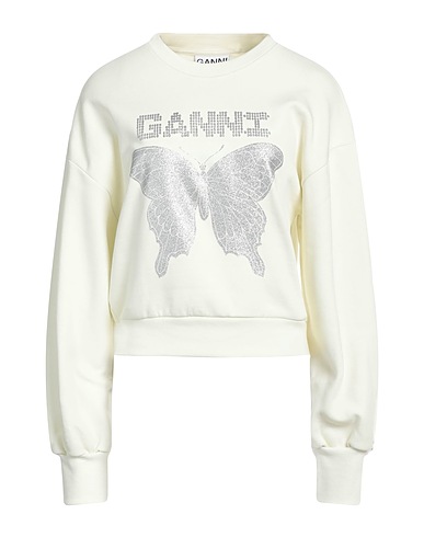 GANNI Sweatshirt Ivory 100% Organic cotton