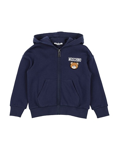 MOSCHINO KID Hooded track jacket  Navy blue 100% Cotton